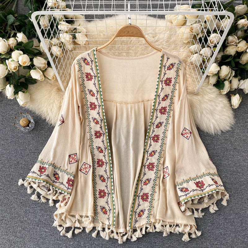 Embroidered cardigan for women | Intricate floral embroidery, stylish outerwear | Shop Sartona