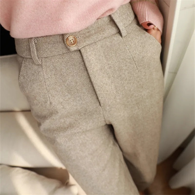 High Waisted Casual Suit Pencil Pants