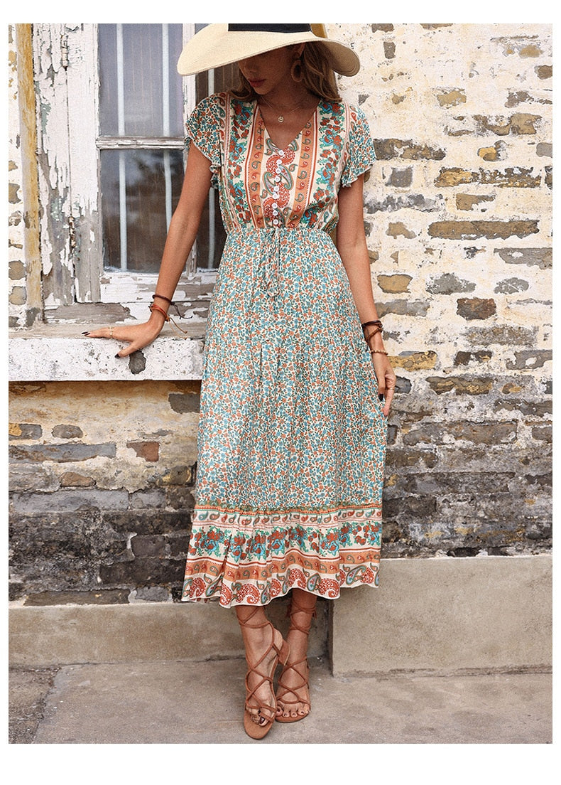 Boho beach maxi dress for women | Effortlessly chic summer fashion | Shop Sartona