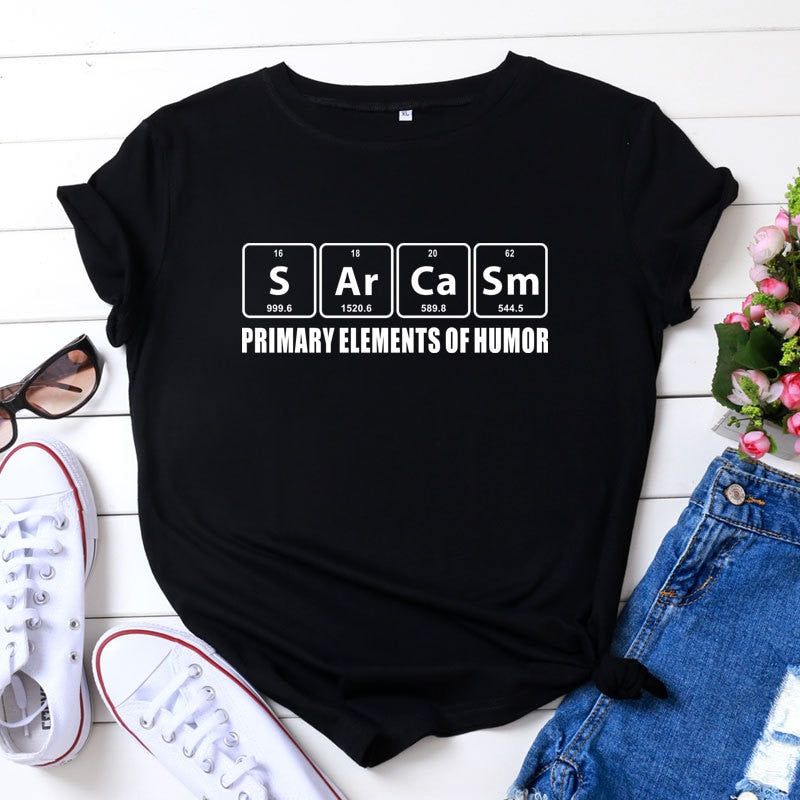 Sarcasam Letter Printed Graphic T Shirt