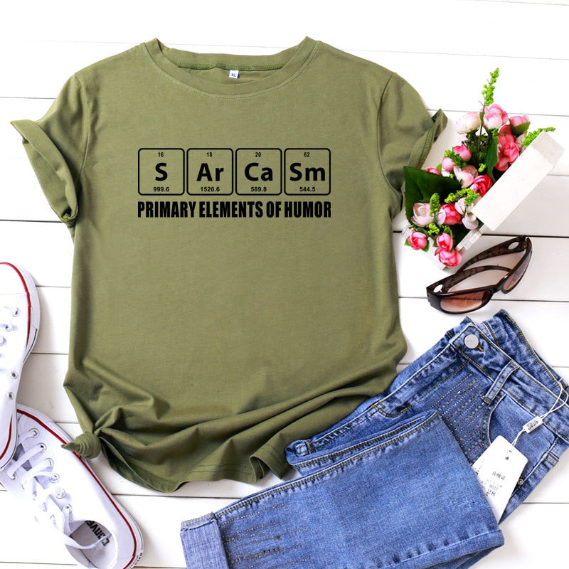 Sarcasam Letter Printed Graphic T Shirt