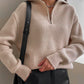 Turtleneck zipper sweater for women | Stylish and versatile knitwear | Shop Sartona