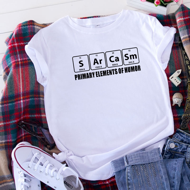 Sarcasam Letter Printed Graphic T Shirt